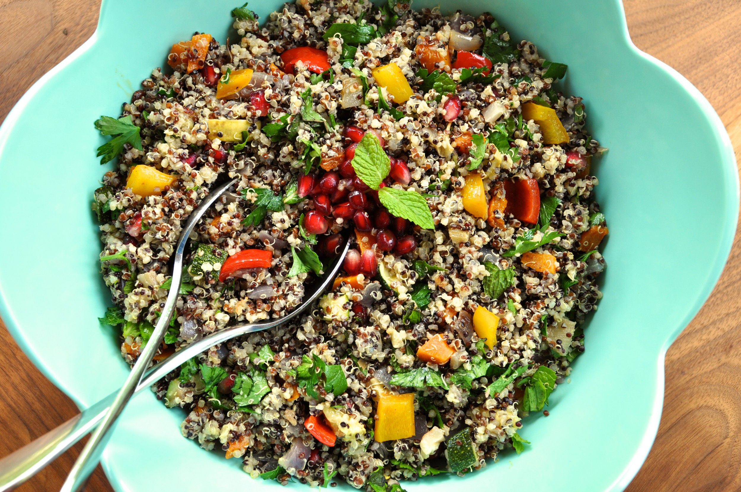 Winter Quinoa Salad with Pomegranate Dressing - Real Healthy Recipes
