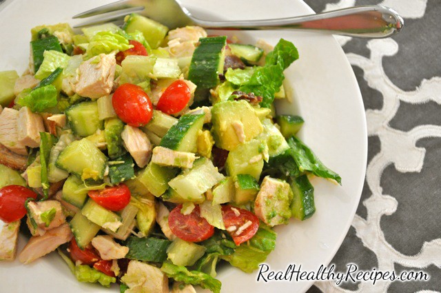 Chopped Chicken, Bacon and Avocado Salad - Real Healthy Recipes