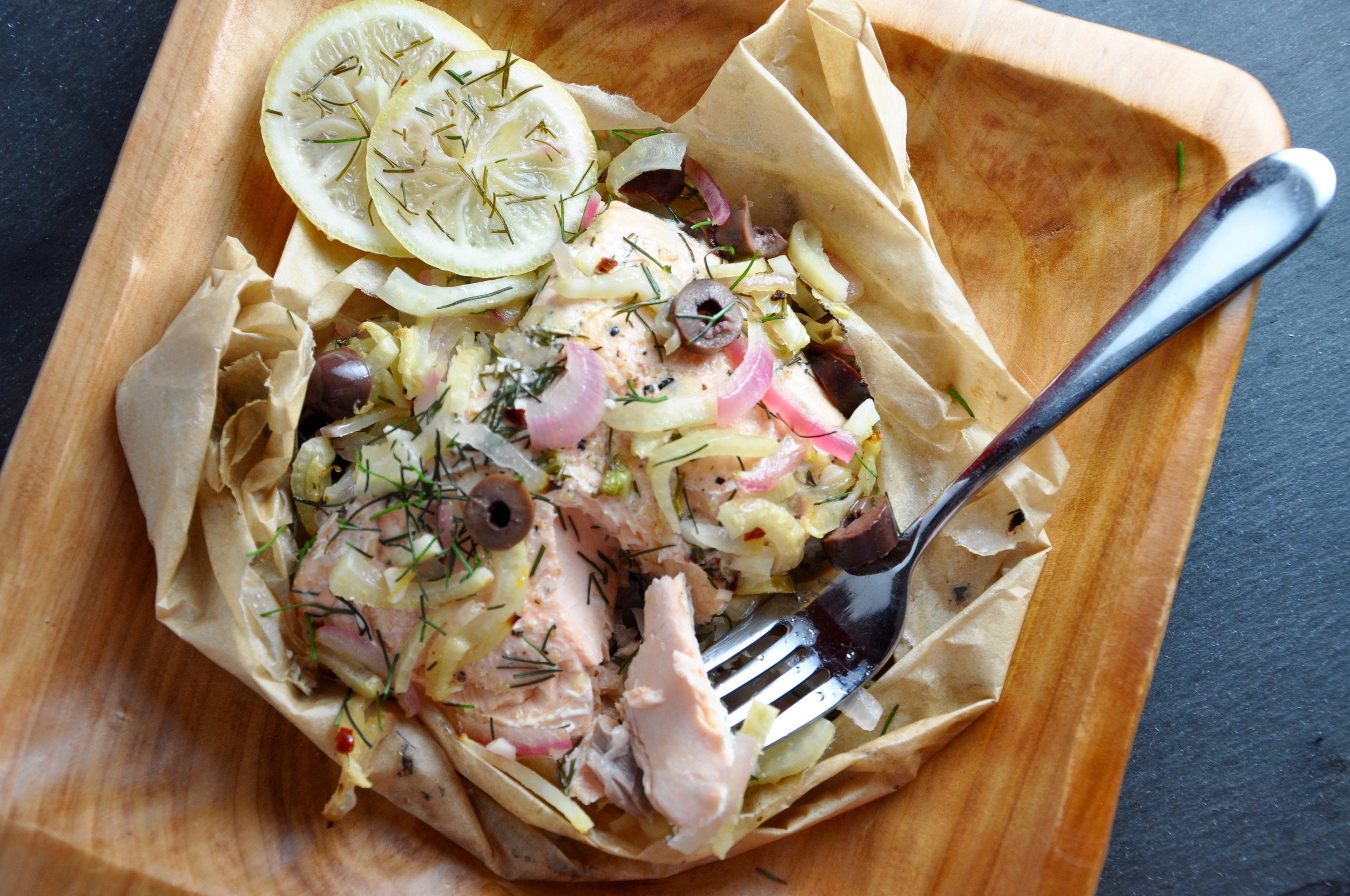 Greek Salmon and Rice En Papillote - Real Healthy Recipes