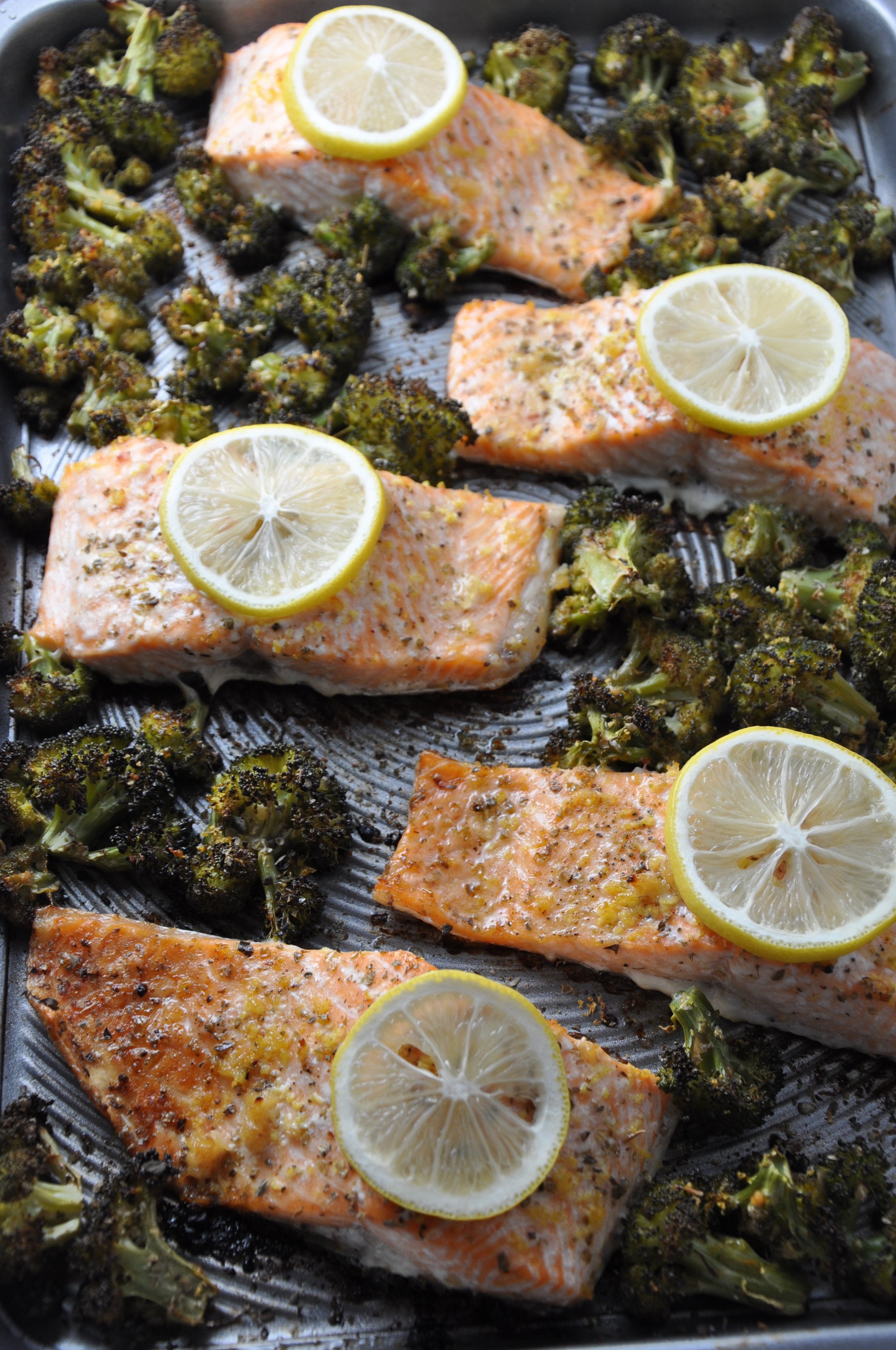 One-Pan Garlic Roasted Salmon and Broccoli - Real Healthy Recipes