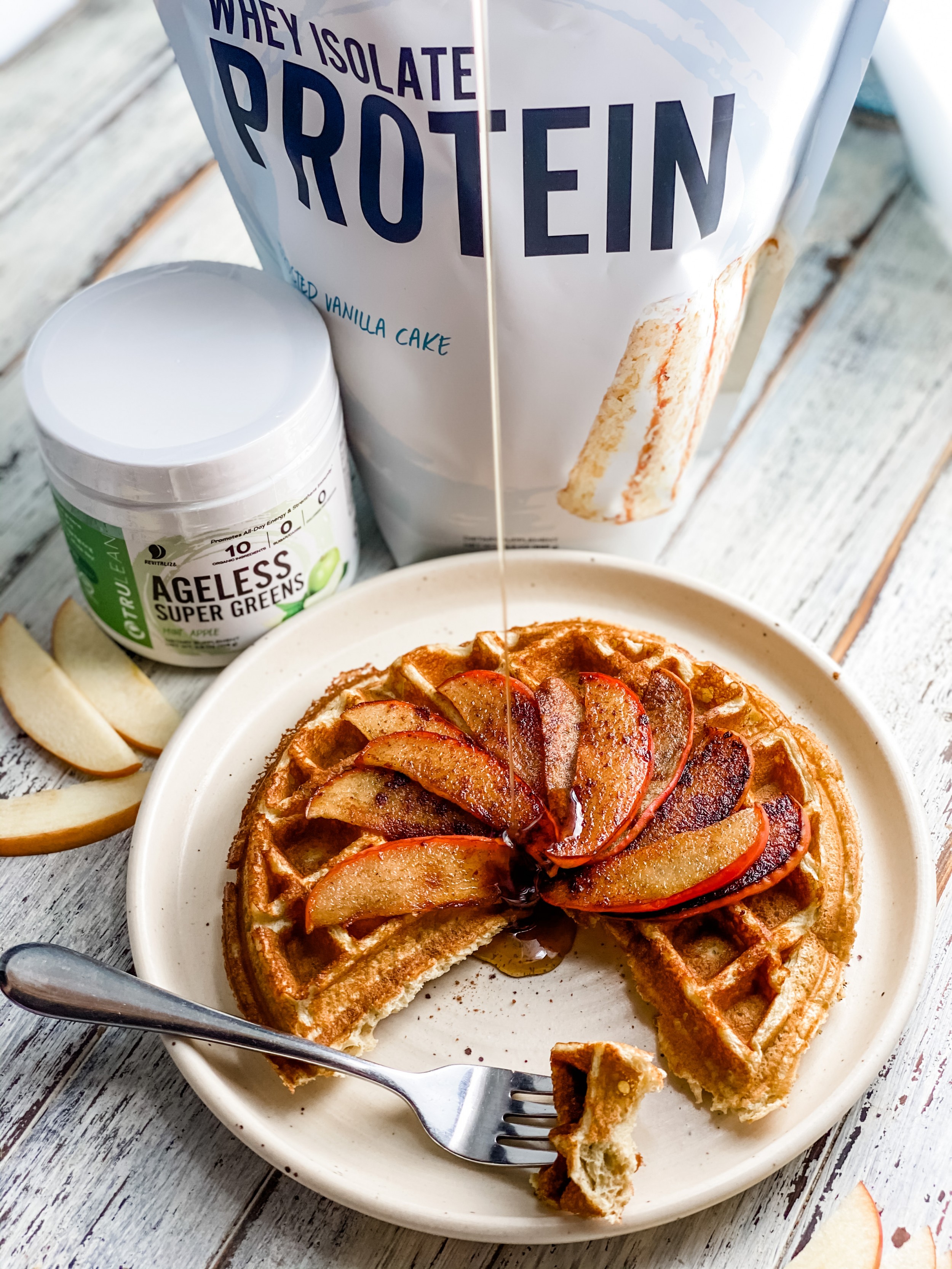 Apple Cinnamon Protein Waffles - Real Healthy Recipes
