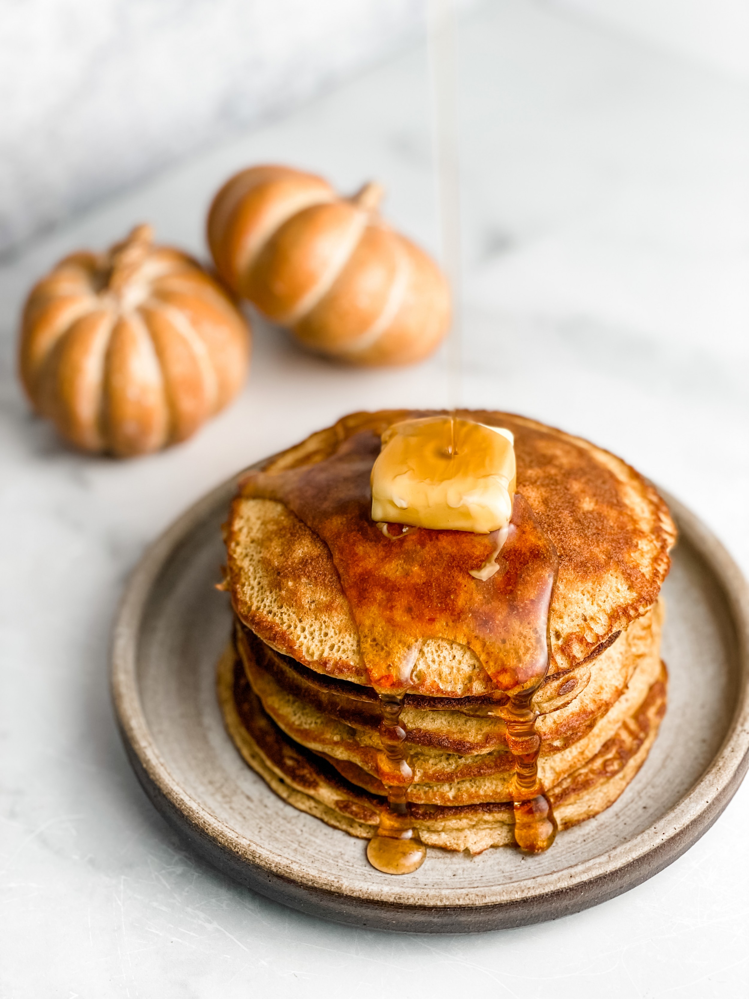 Fluffy Pumpkin Protein Pancakes - Real Healthy Recipes